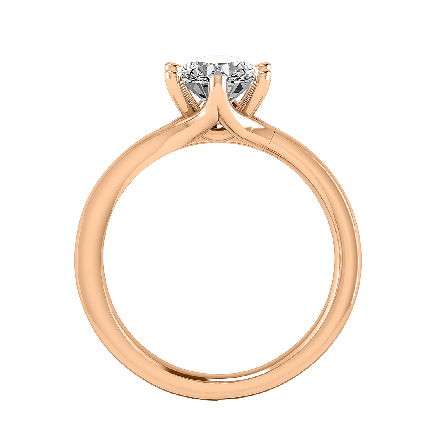 Kaylee 6 prong Twisted Engagement Ring